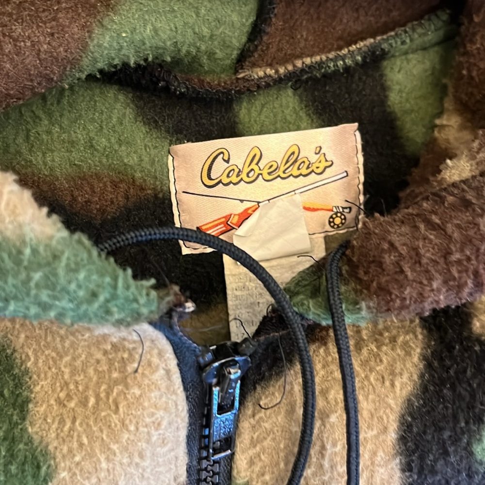 Cabela's Camouflage Fleece Hoodie Size‎ XL Made in USA